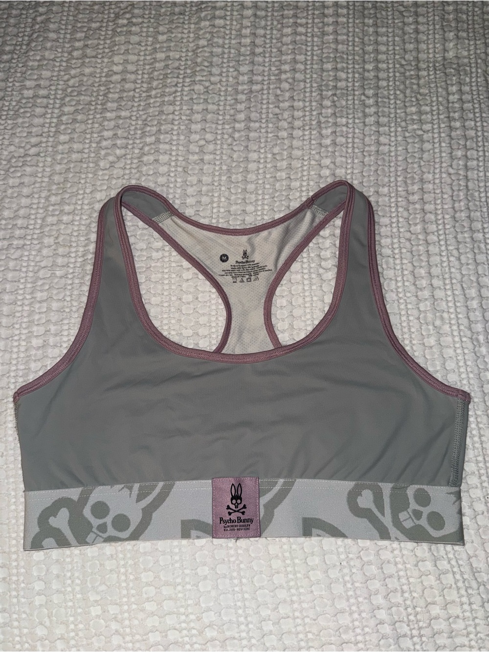 Psycho Bunny grey and Pink Sports Bra Size Medium